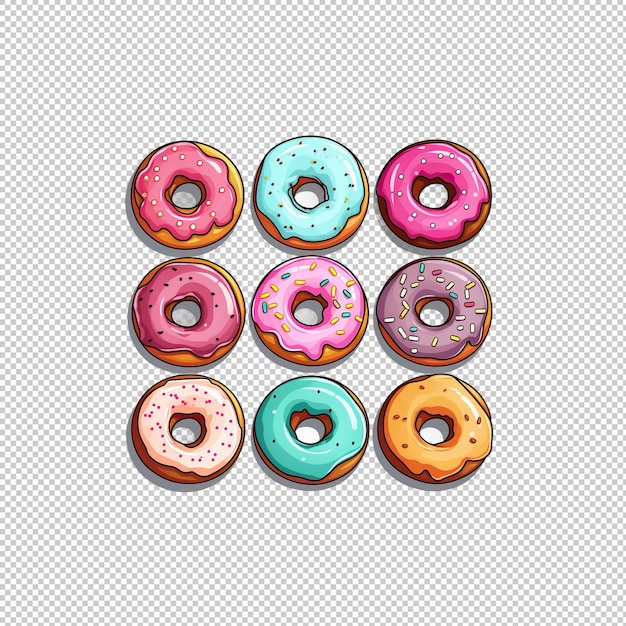 PSD logotipo de dibujos animados donuts aislado fondo aislado