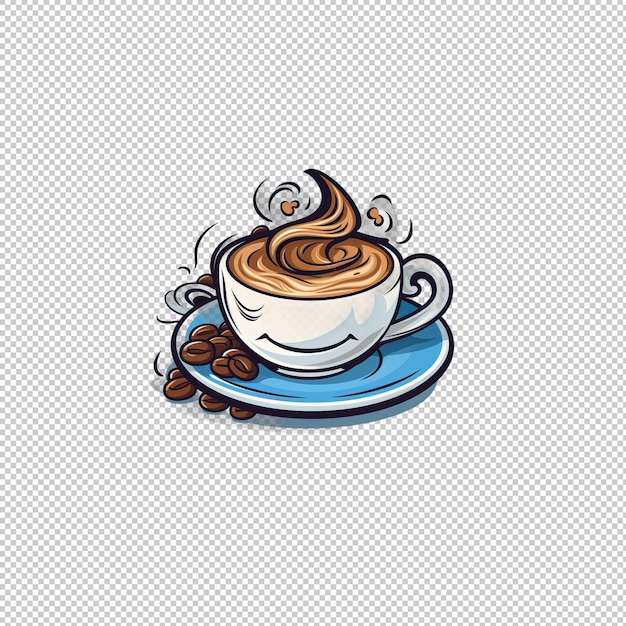 PSD logotipo de dibujos animados griego café de fondo aislado