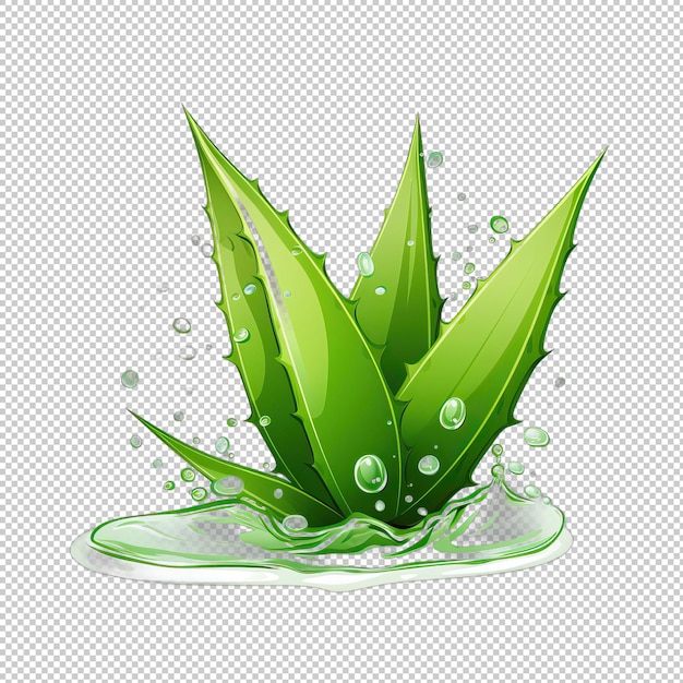 PSD logotipo de dibujos animados jugo de aloe vera fondo aislado