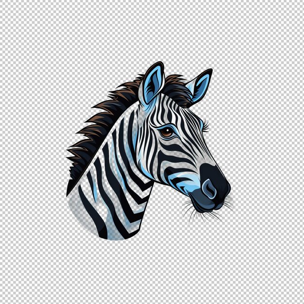 PSD logotipo de dibujos animados zebra aislado fondo aislado