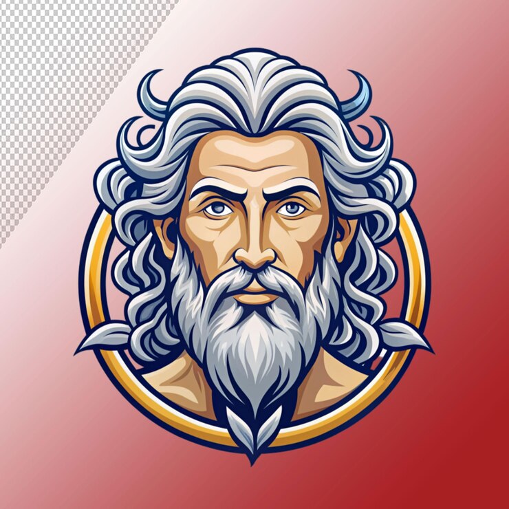 PSD el logotipo del dios olímpico moderno zeus aislado en un fondo transparente