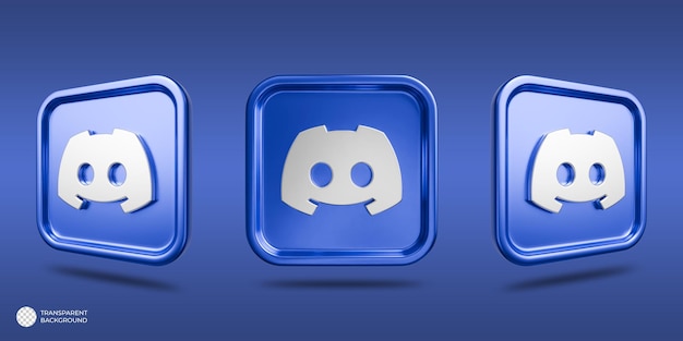 El logotipo Discord 3D metálico