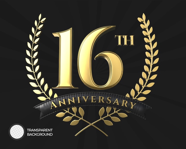 Logotipo do 16o aniversário 3d