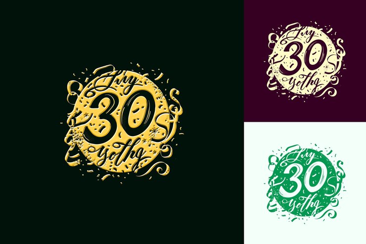PSD logotipo do 30o aniversário com um design lúdico, mas sofisticado vector abstract design collections