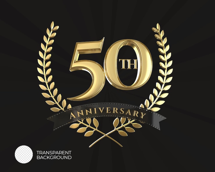 PSD logotipo do 50o aniversário de ouro