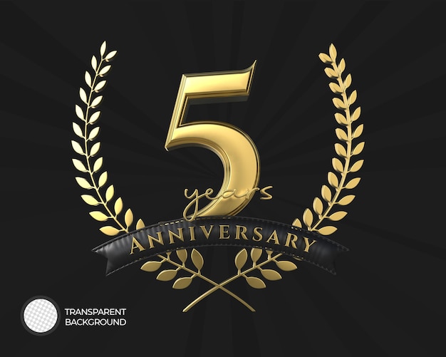 Logotipo do 5o Aniversário 3d