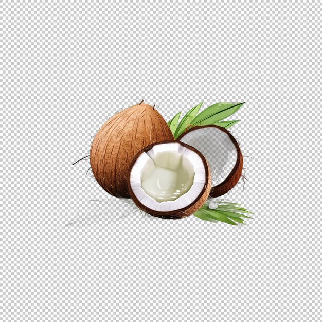 PSD logotipo do adesivo água de coco fundo isolado