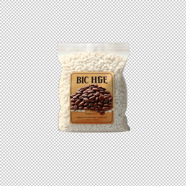 PSD logotipo do adesivo arroz e feijão fundo isolado