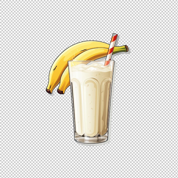 PSD logotipo do adesivo banana milk isolado fundo i