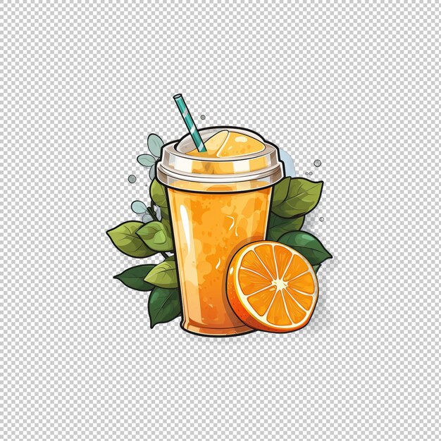 PSD logotipo do adesivo clementine juice com fundo isolado