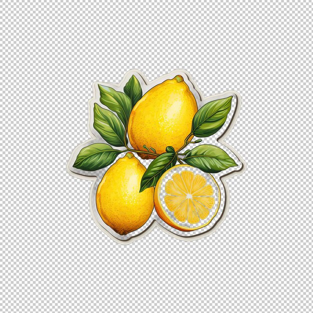 PSD logotipo do adesivo limão água fundo isolado i