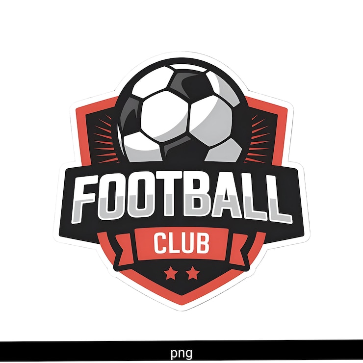 PSD logotipo do clube de futebol com bola de futebal