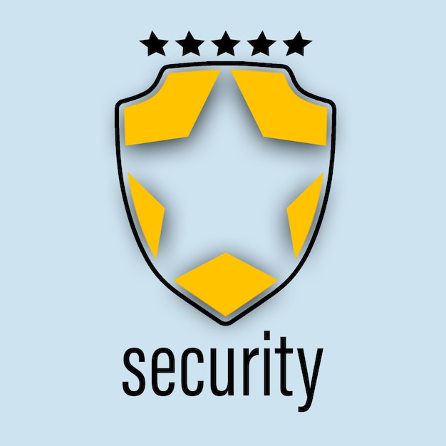 PSD logotipo do escudo com estrelas