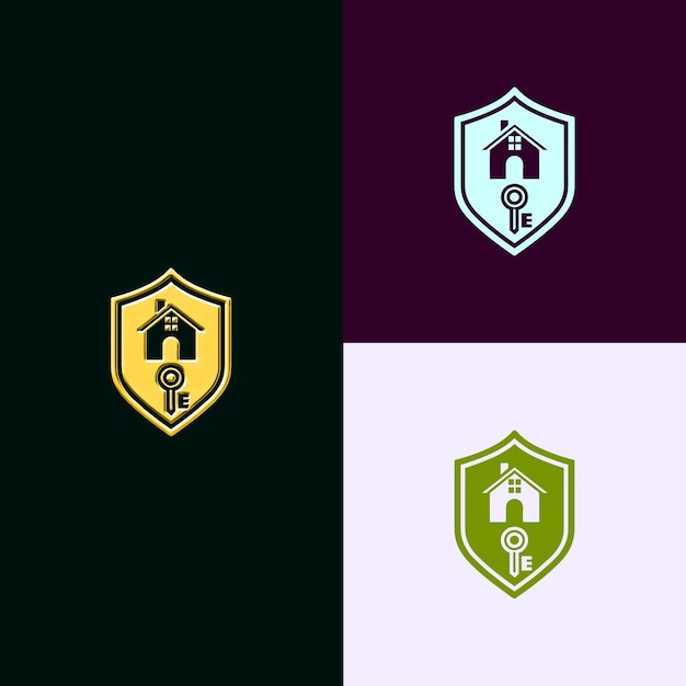 PSD logotipo do escudo do prêmio de imóveis e propriedade com projetos vetoriais criativos e únicos de house e ke