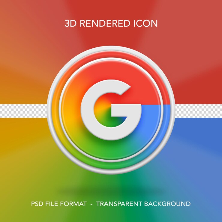PSD logotipo do google 3d mídia social icon conceito renderização 3d