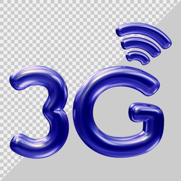 PSD logotipo do ícone 3g com estilo 3d moderno