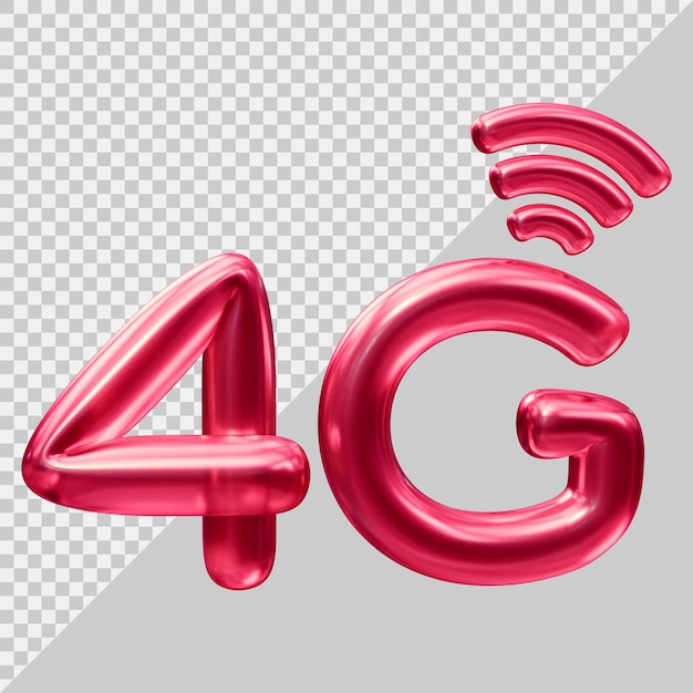 Logotipo do ícone 4g com estilo moderno 3d