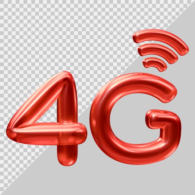 Logotipo do ícone 4g com estilo moderno 3d