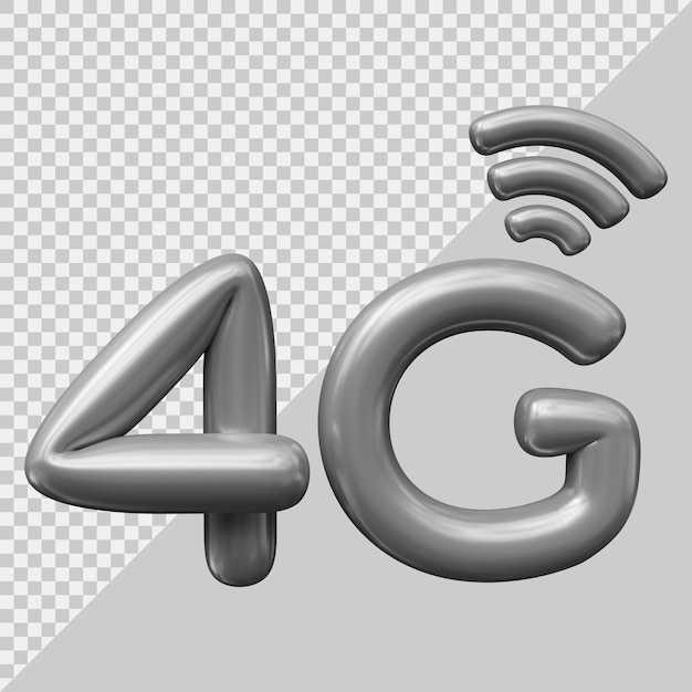 Logotipo do ícone 4g com estilo moderno 3d