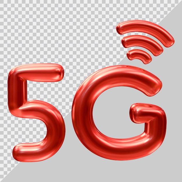 Logotipo do ícone 5g com estilo 3d moderno