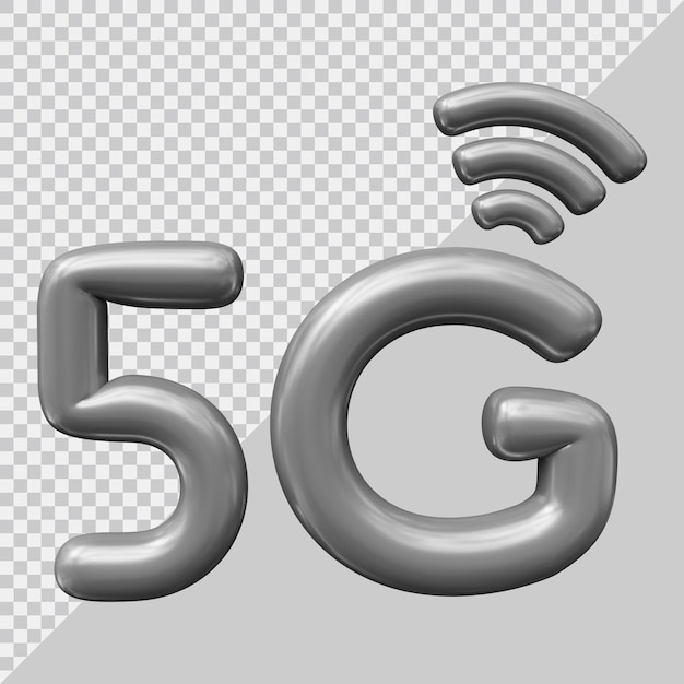 PSD logotipo do ícone 5g com estilo 3d moderno