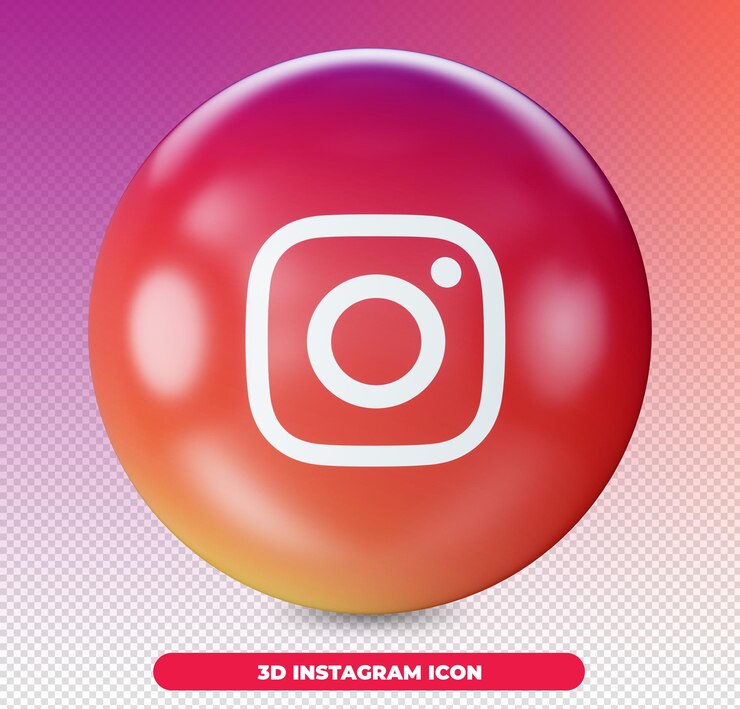 PSD logotipo do instagram 3d para composições e campanhas de mídia social