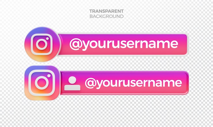 PSD logotipo do instagram com nome de usuário personalizável