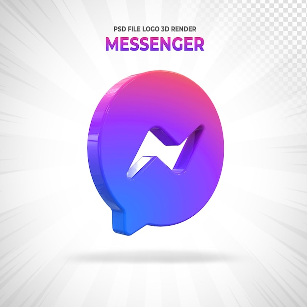 Logotipo do messenger sosial media 3d