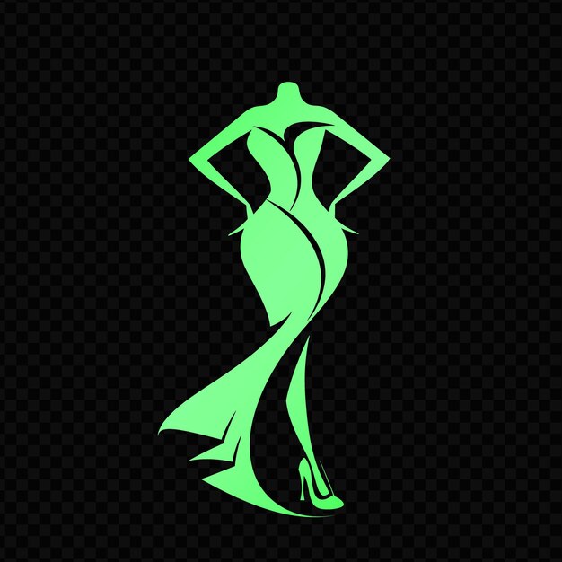 PSD logotipo do prêmio de jogo de moda com um vestido e um salto alto para dezembro psd vector design criativo arte de tatuagem