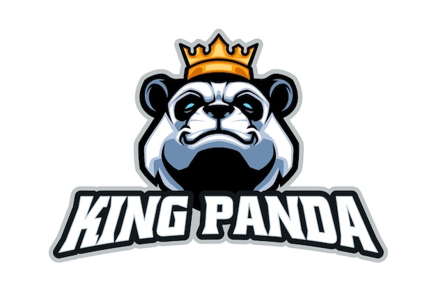 PSD logotipo do rei panda com o título 'rei panda'