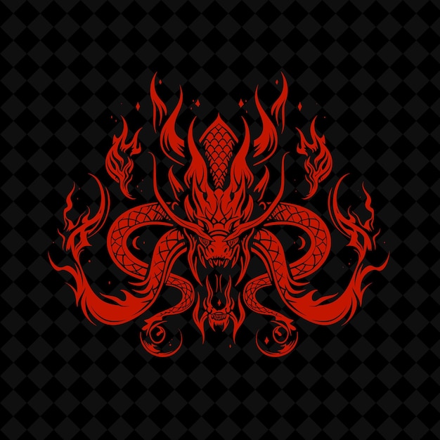 Logotipo do símbolo do culto mítico de hydra com um projeto minimalista de vetor criativo de hidra de várias cabeças