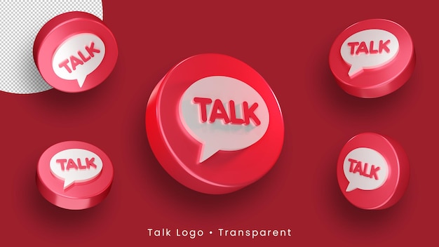 Logotipo do Talk 3D Fundo do ícone do Talk