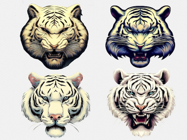 PSD logotipo do tigre branco