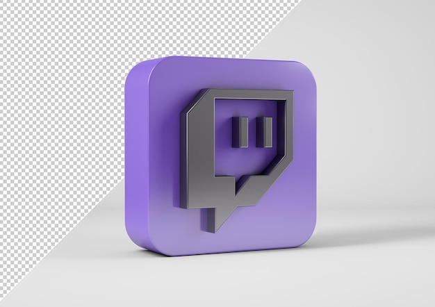 Logotipo do Twitch em renderização 3D