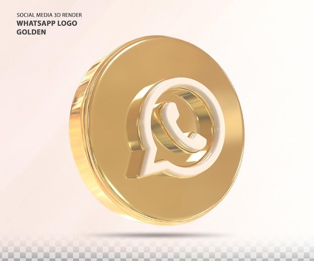 Logotipo do whatsapp gold 3d render