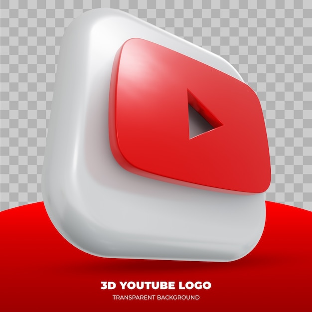 Logotipo do youtube isolado na renderização 3d