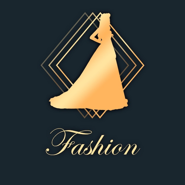 PSD logotipo dourado sobre moda