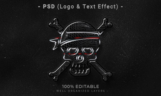 Logotipo editable en 3d y maqueta de estilo de efecto de texto con fondo abstracto oscuro