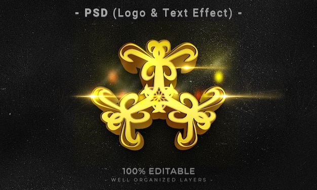 Logotipo editable en 3d y maqueta de estilo de efecto de texto con fondo abstracto oscuro