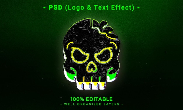 Logotipo editable en 3d y maqueta de estilo de efecto de texto con fondo abstracto oscuro