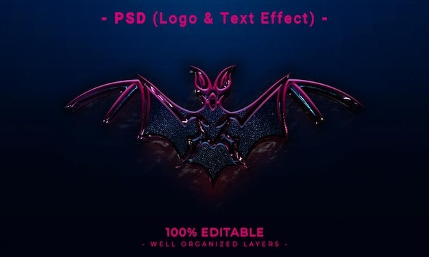 Logotipo editable en 3d y maqueta de estilo de efecto de texto con fondo abstracto oscuro