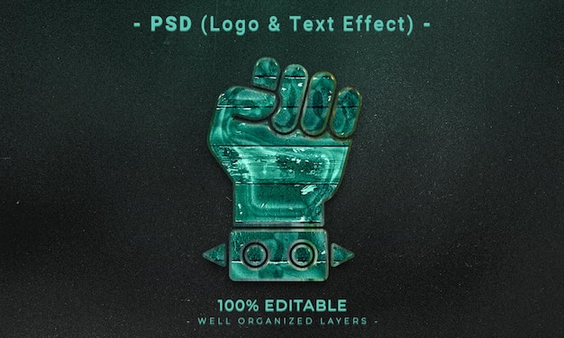 Logotipo editable en 3d y maqueta de estilo de efecto de texto con fondo abstracto oscuro