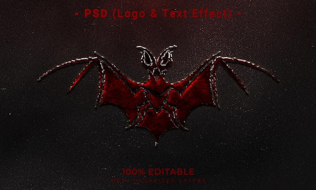 Logotipo editable en 3d y maqueta de estilo de efecto de texto con fondo abstracto oscuro