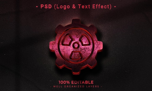 Logotipo editable en 3d y maqueta de estilo de efecto de texto con fondo abstracto oscuro