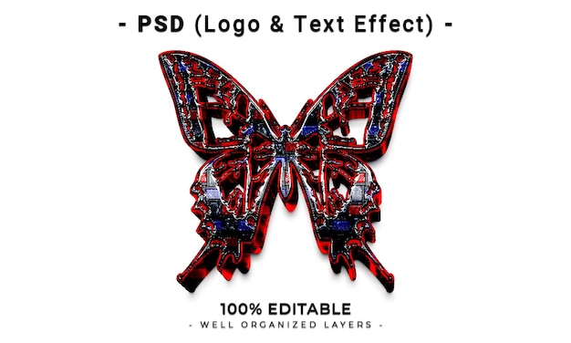PSD logotipo editable en 3d y maqueta de estilo de efecto de texto con fondo abstracto oscuro