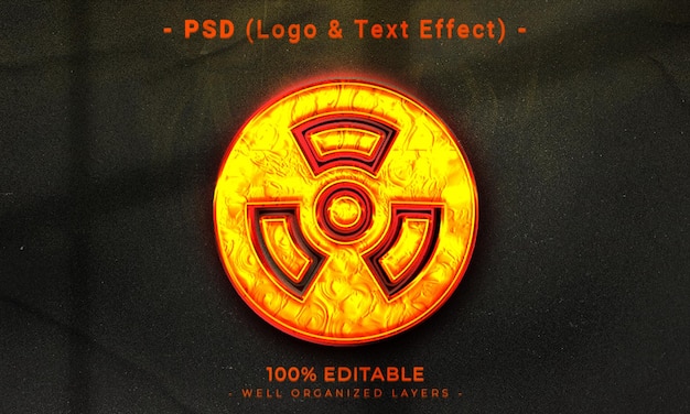 Logotipo editable en 3d y maqueta de estilo de efecto de texto con fondo abstracto oscuro