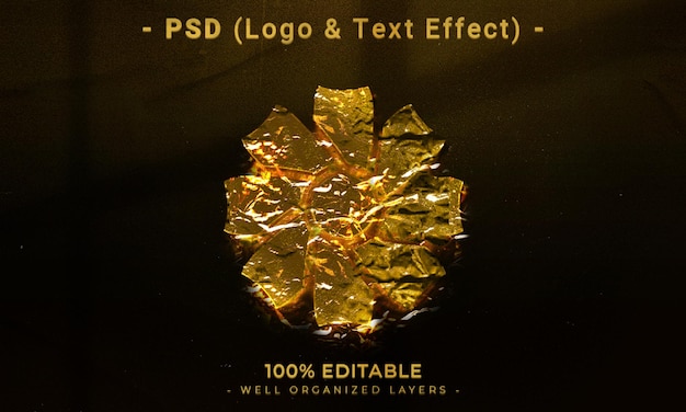 Logotipo editable en 3d y maqueta de estilo de efecto de texto con fondo abstracto oscuro
