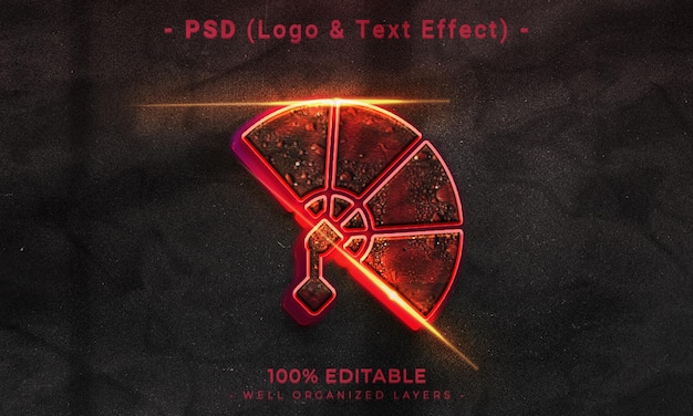 Logotipo editable en 3d y maqueta de estilo de efecto de texto con fondo abstracto oscuro