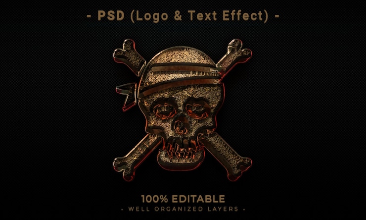 PSD logotipo editável 3d e modelo de estilo de efeito de texto com fundo abstrato escuro