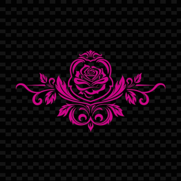 PSD logotipo elegante de cresta de rosa com design vetorial decorativo le creative da coleção natureza